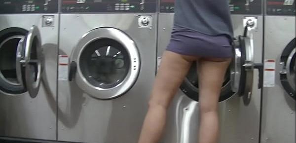  Helena Price Public Laundry Upskirt Flashing Tease! Exhibitionist MILF Vs College Voyeur at the laundry! (Part1)